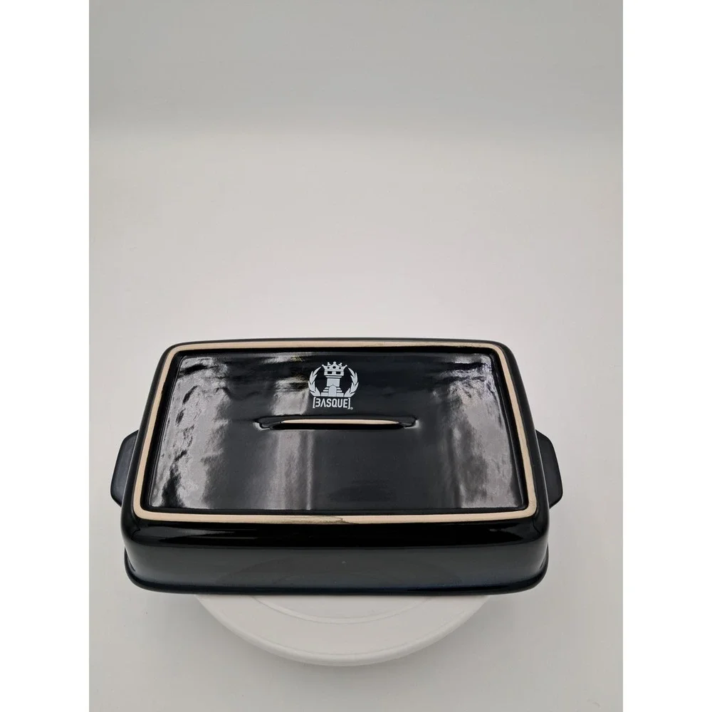 Blue Basque Ceramique Andalusian Stoneware. 13 Inch Rectangular Baker.  Needs...